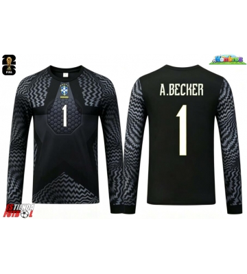 Brasil Alisson Becker #1 Portero Primera Equipación Mundial 2026 Manga Larga Brasil Alisson Becker #1 Portero Primera Equipación Mundial 2026 Manga Larga
